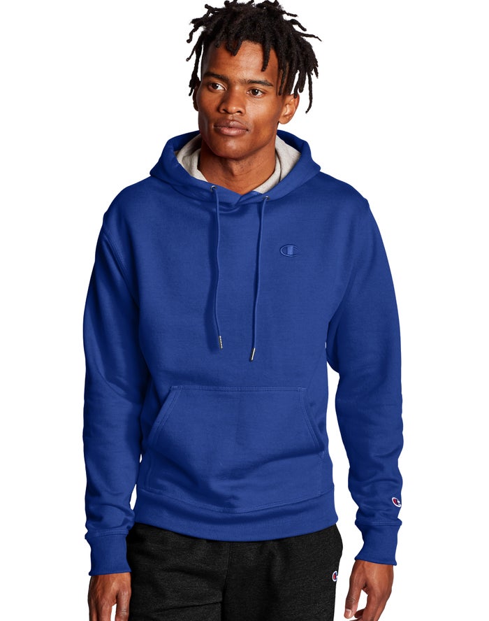 Champion Hoodie Heren - Blauw - Powerblend Fleece C Logo ( 530614-PFO )